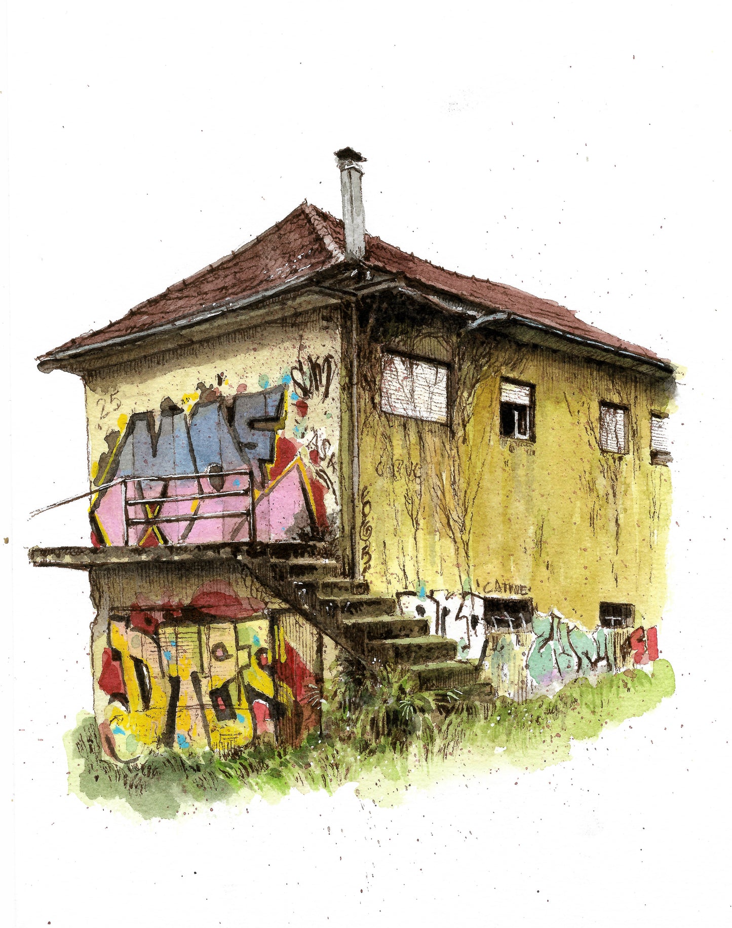 Portuguese House - Original Watercolor - Penafiel, Ponto C