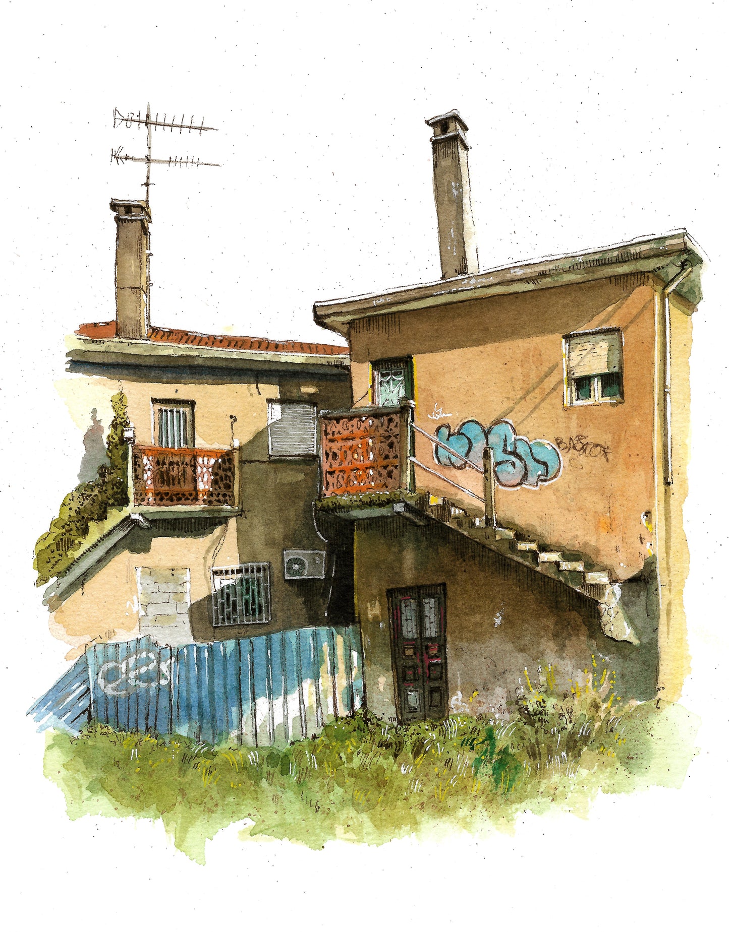 Portuguese House - Original Watercolor - Paços de Ferreira