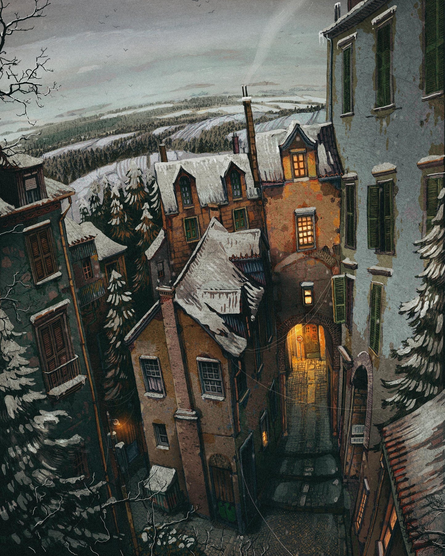 With snow, without people