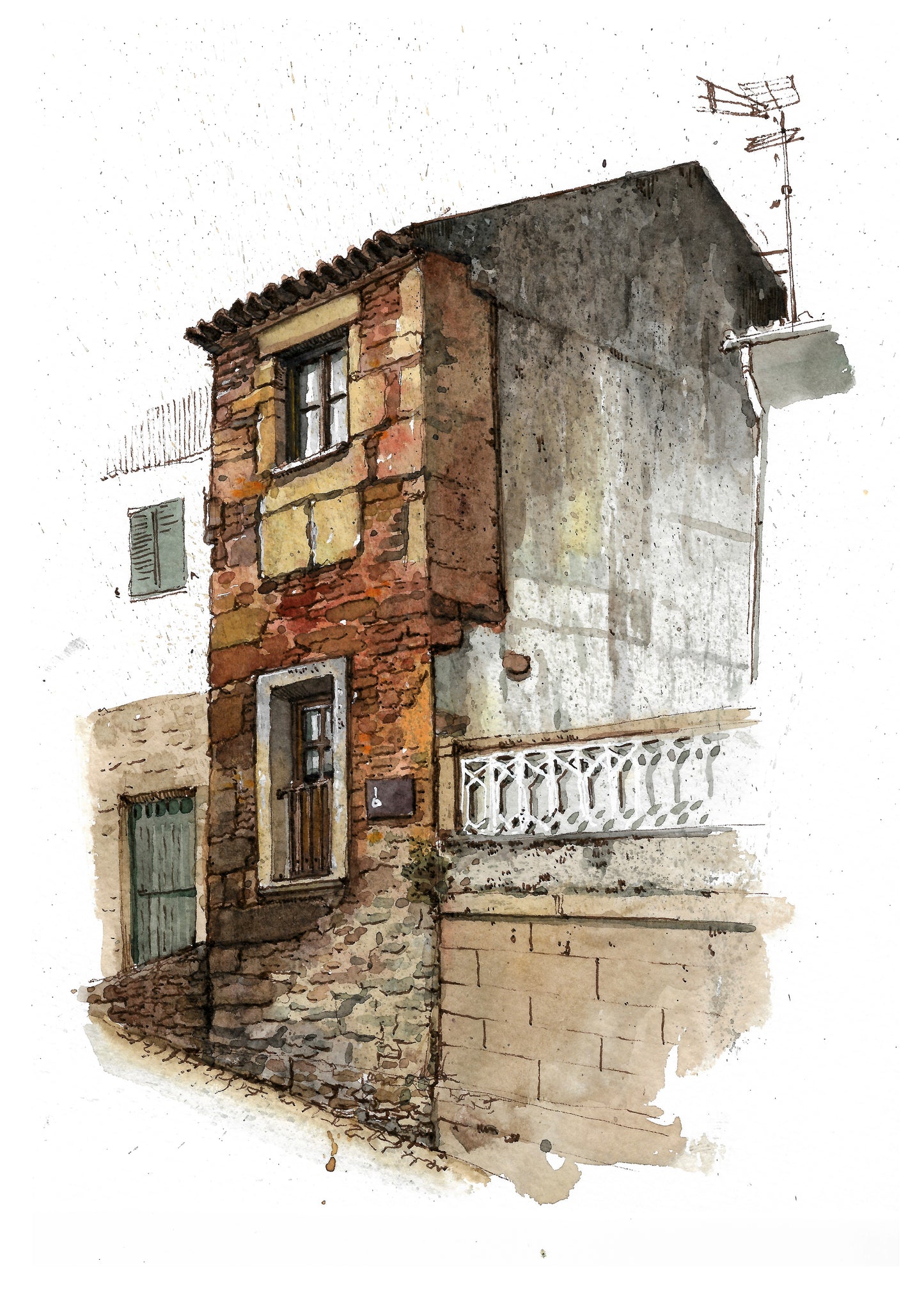 Portuguese House - Original Watercolor - São João da Pesqueira