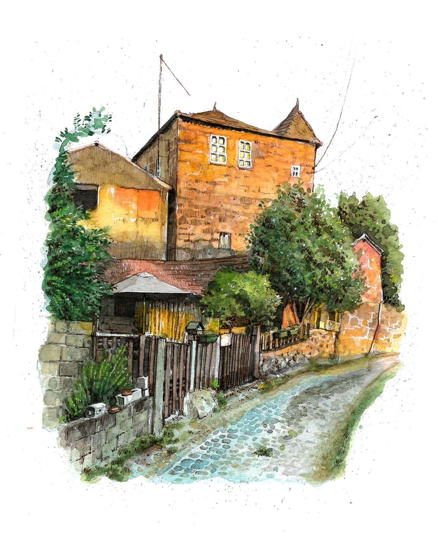 Portuguese House - Original Watercolor - Penafiel Santiago