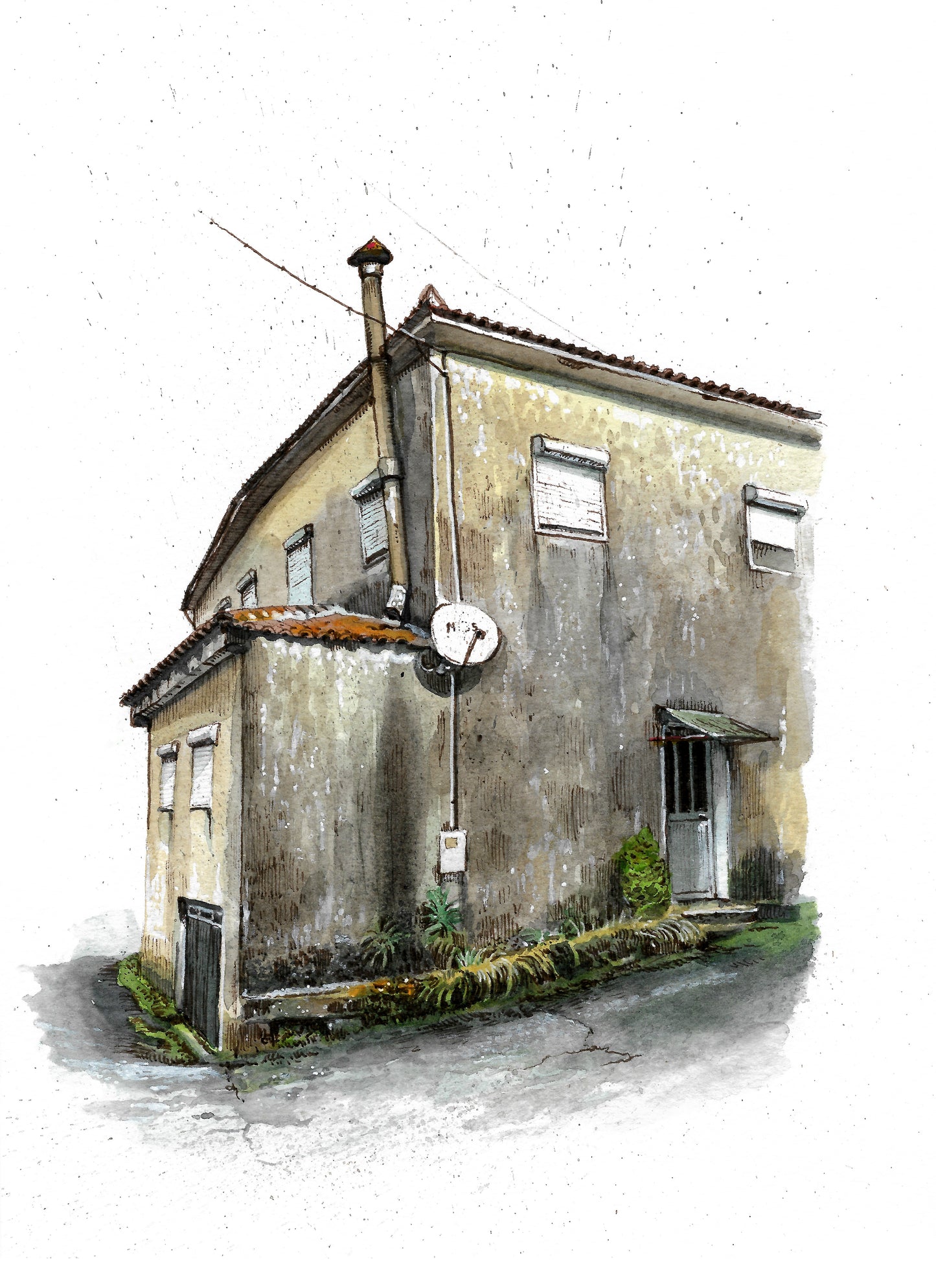 Portuguese House - Original Watercolor - Paço de Sousa 2