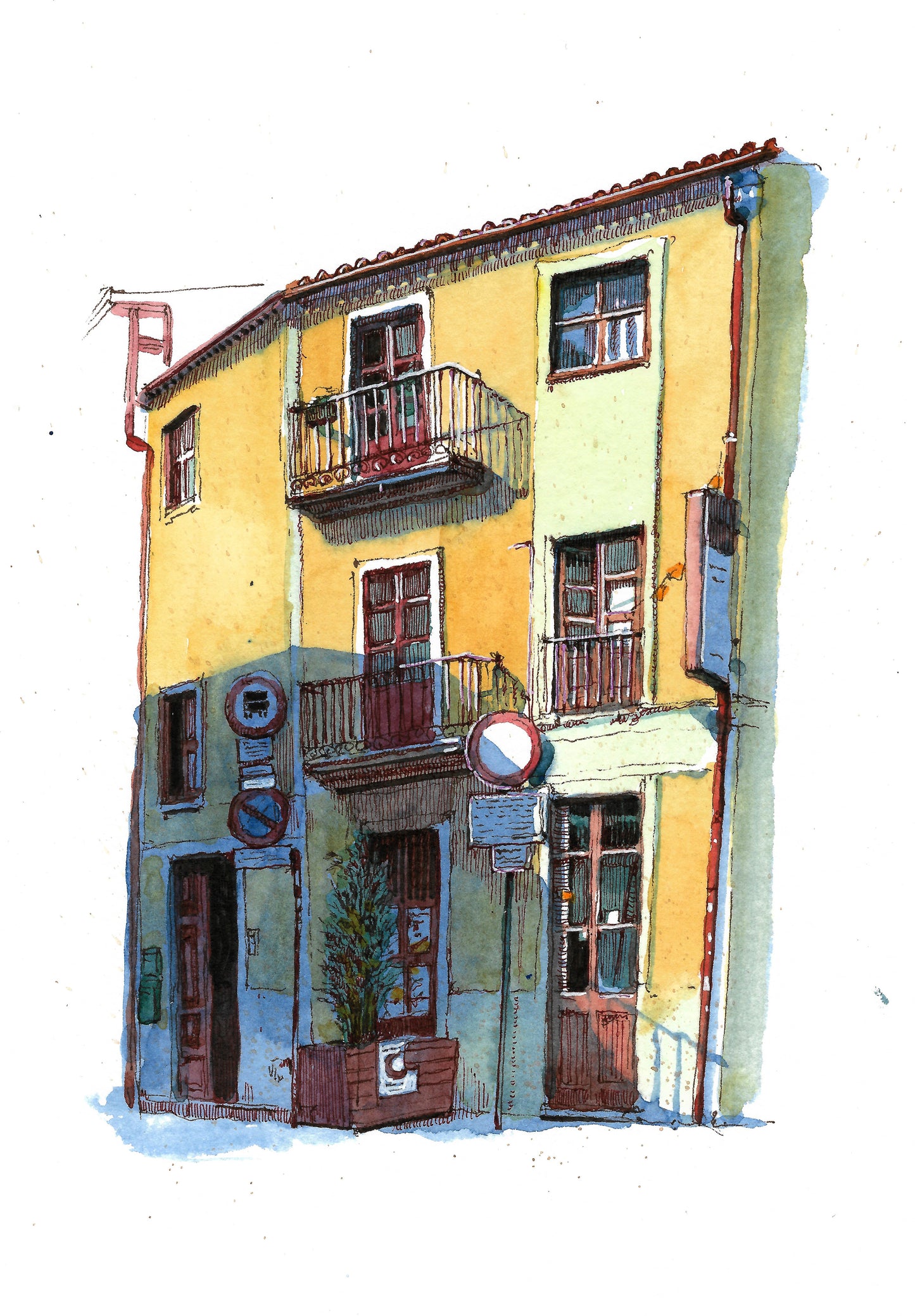 Portuguese House - Original Watercolor - Amarante, Rua dos Tascos
