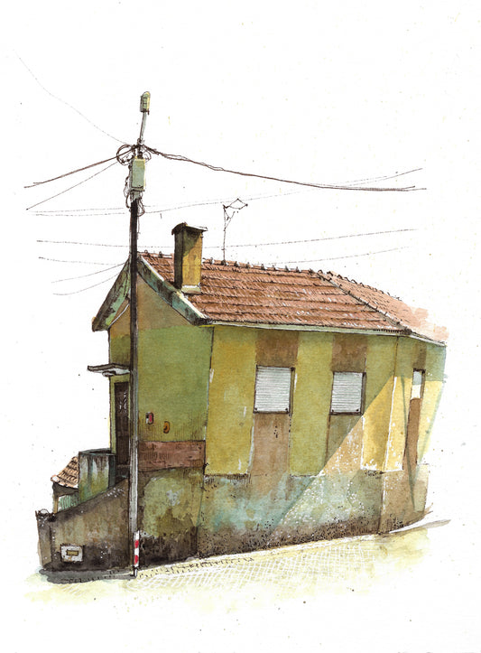 Portuguese House - Original Watercolor - Lagares