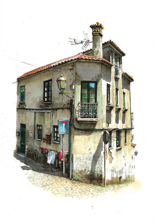 Portuguese House - Original Watercolor - Santa Comba Dão Corners