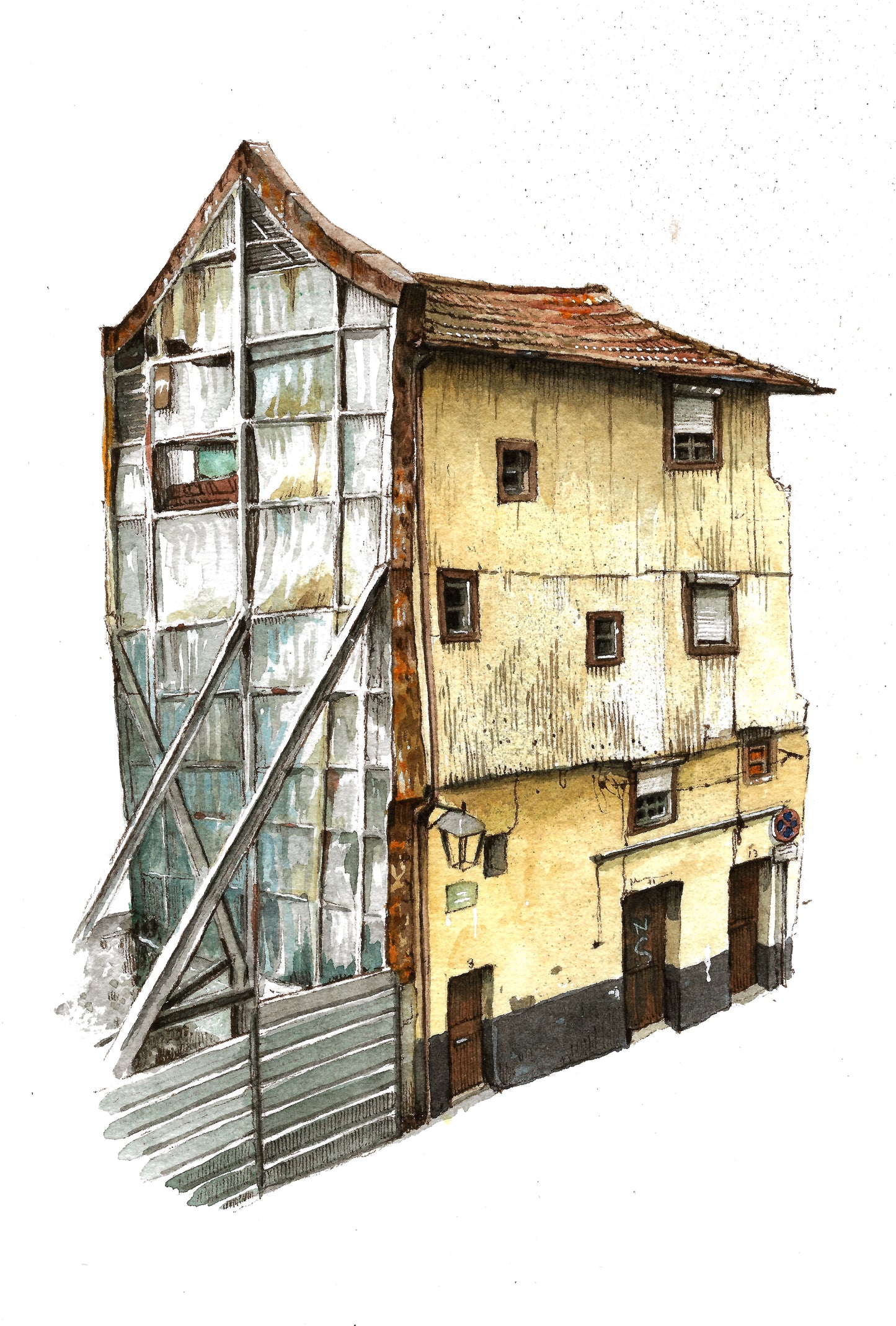 Portuguese House - Original Watercolor - Sé do Porto