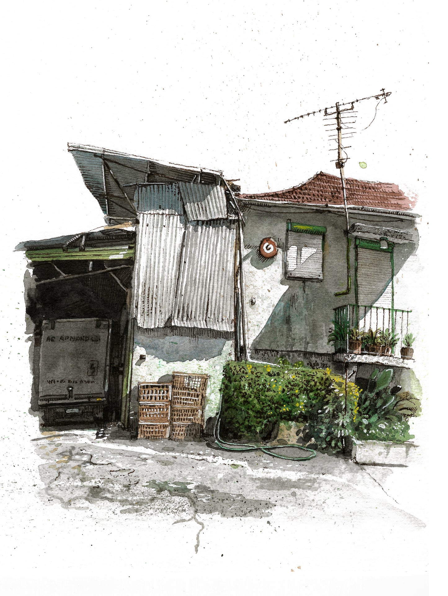 Portuguese House - Original Watercolor - Paço de Sousa
