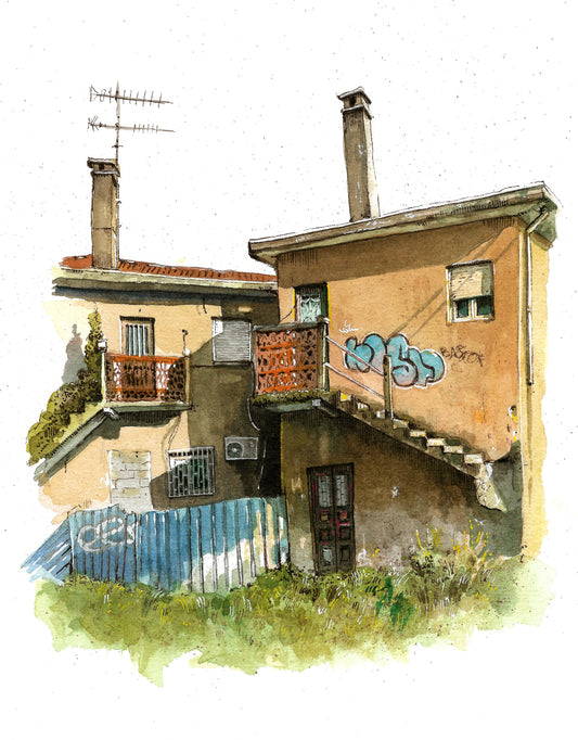 Portuguese House - Original Watercolor - Paços de Ferreira