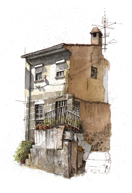 Portuguese House - Original Watercolor - Santa Comba Dão