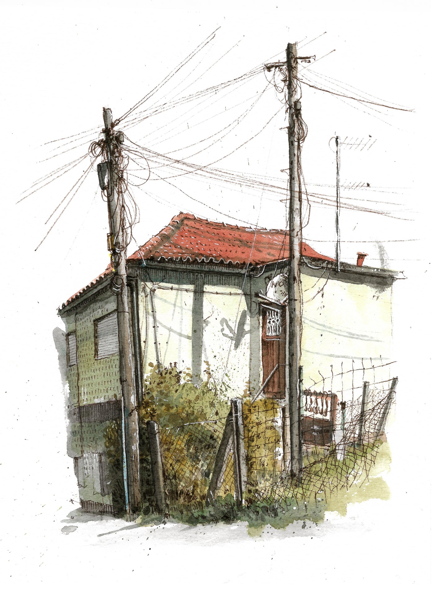 Portuguese House - Original Watercolor - Marco de Canaveses