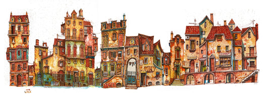 Old street Print Panoramic
