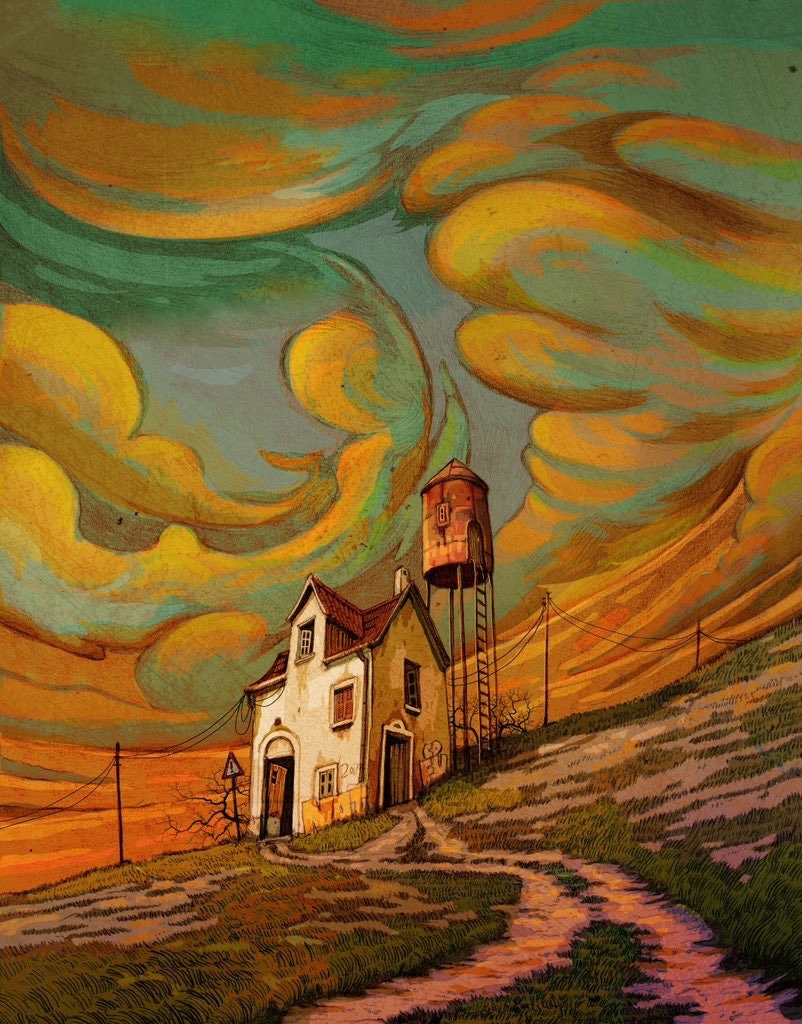 Cloudy roads