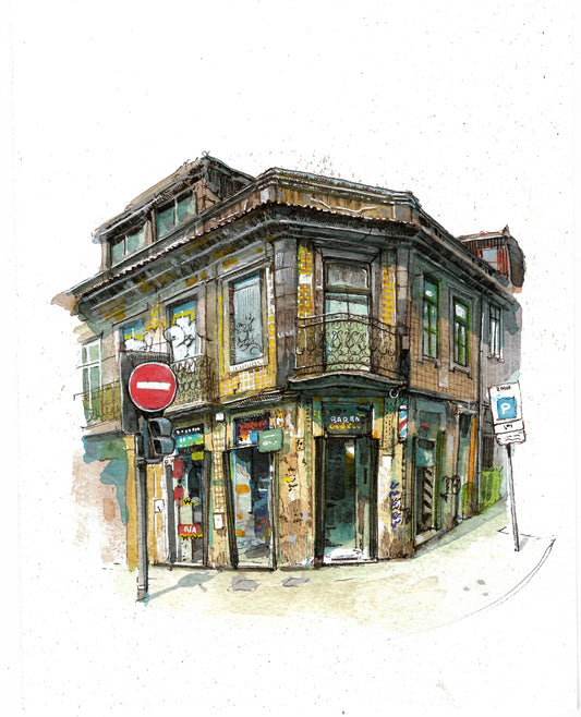Portuguese House - Original Watercolor - Porto, Poveiros