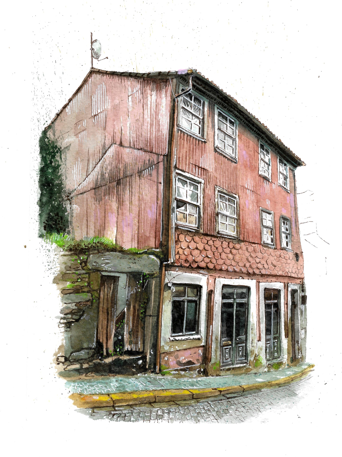 Portuguese House - Original Watercolor - Peso da Regua, o que ainda se vê
