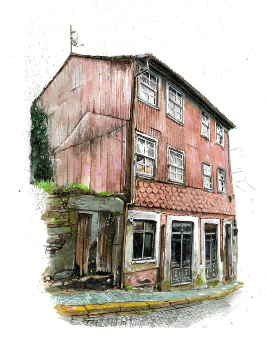 Portuguese House - Original Watercolor - Peso da Regua, o que ainda se vê