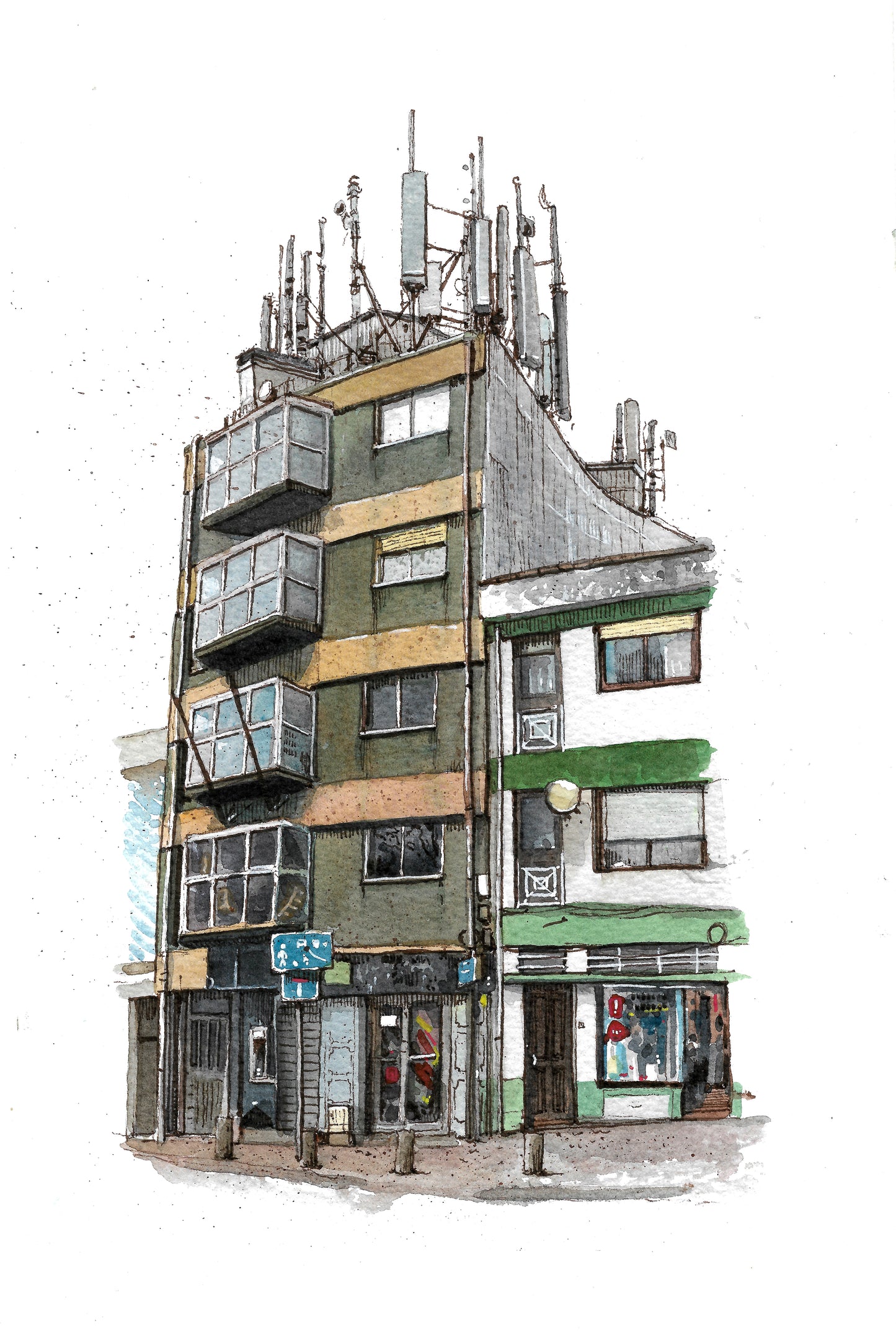 Portuguese House - Original Watercolor - Porto, Museu do Eletrico