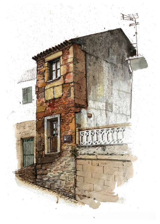 Portuguese House - Original Watercolor - São João da Pesqueira
