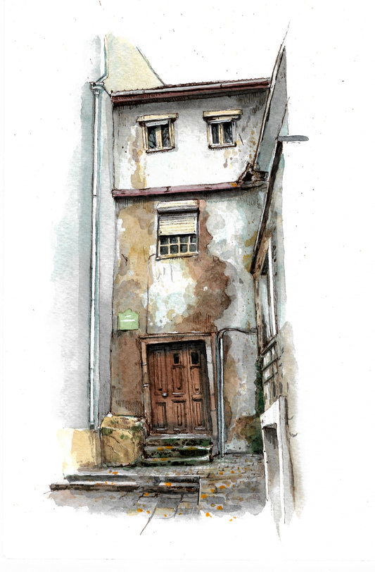 Portuguese House - Original Watercolor - Porto, Massarelos