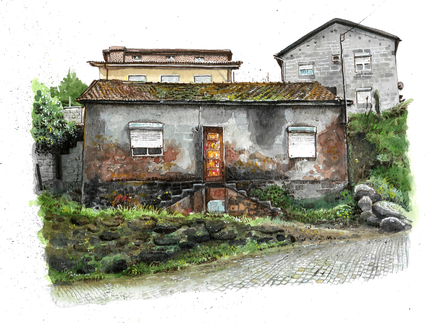 Portuguese House - Original Watercolor -Penafiel