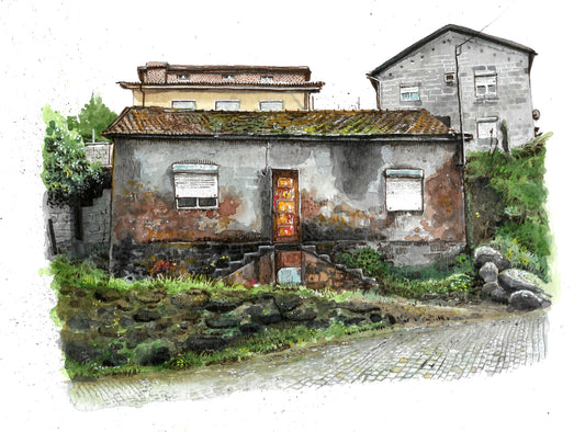 Portuguese House - Original Watercolor -Penafiel