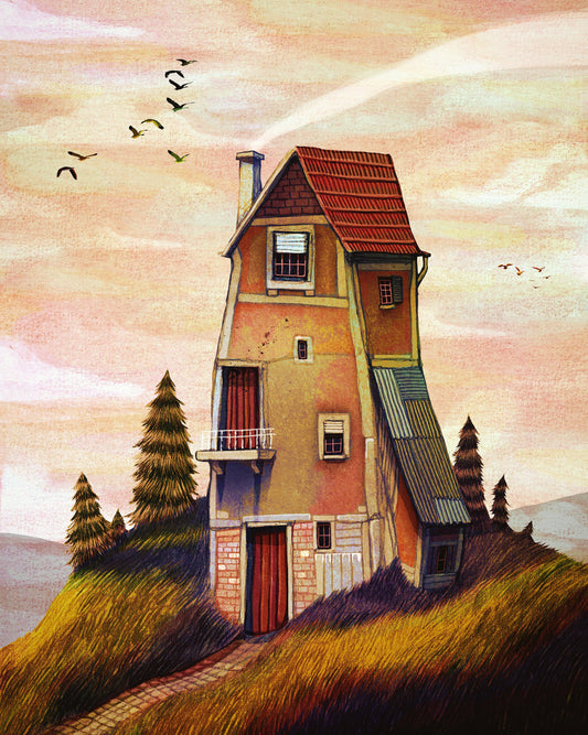 In the middle of the birds