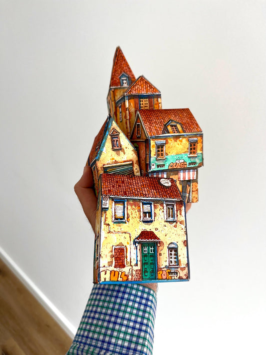 Miniature Paper Houses - Pack of 5