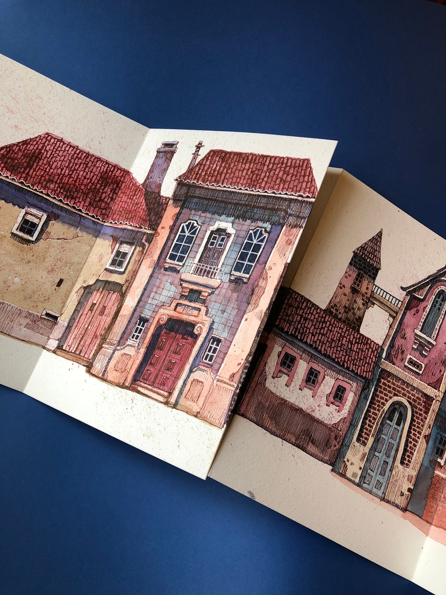 A long Street- Full zigzag sketchbook Original