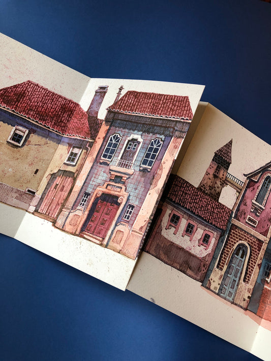 A long Street- Full zigzag sketchbook Original