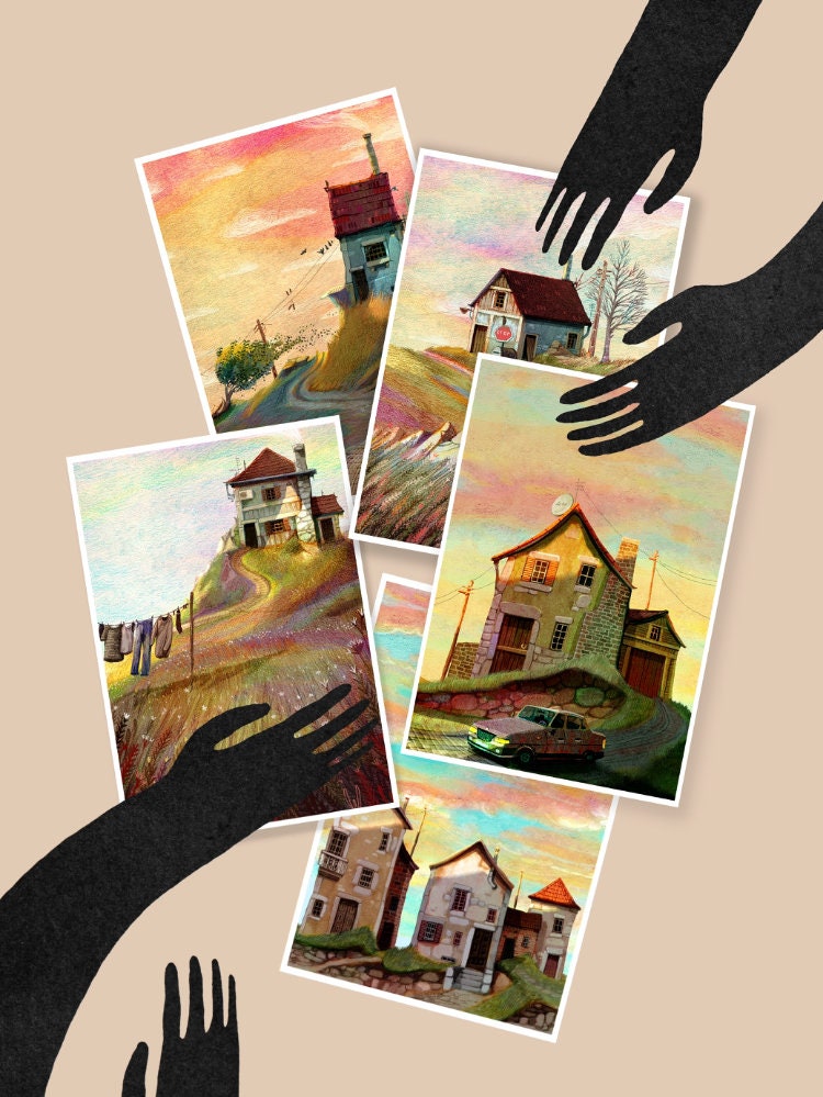 Houses, 5 postcard pack
