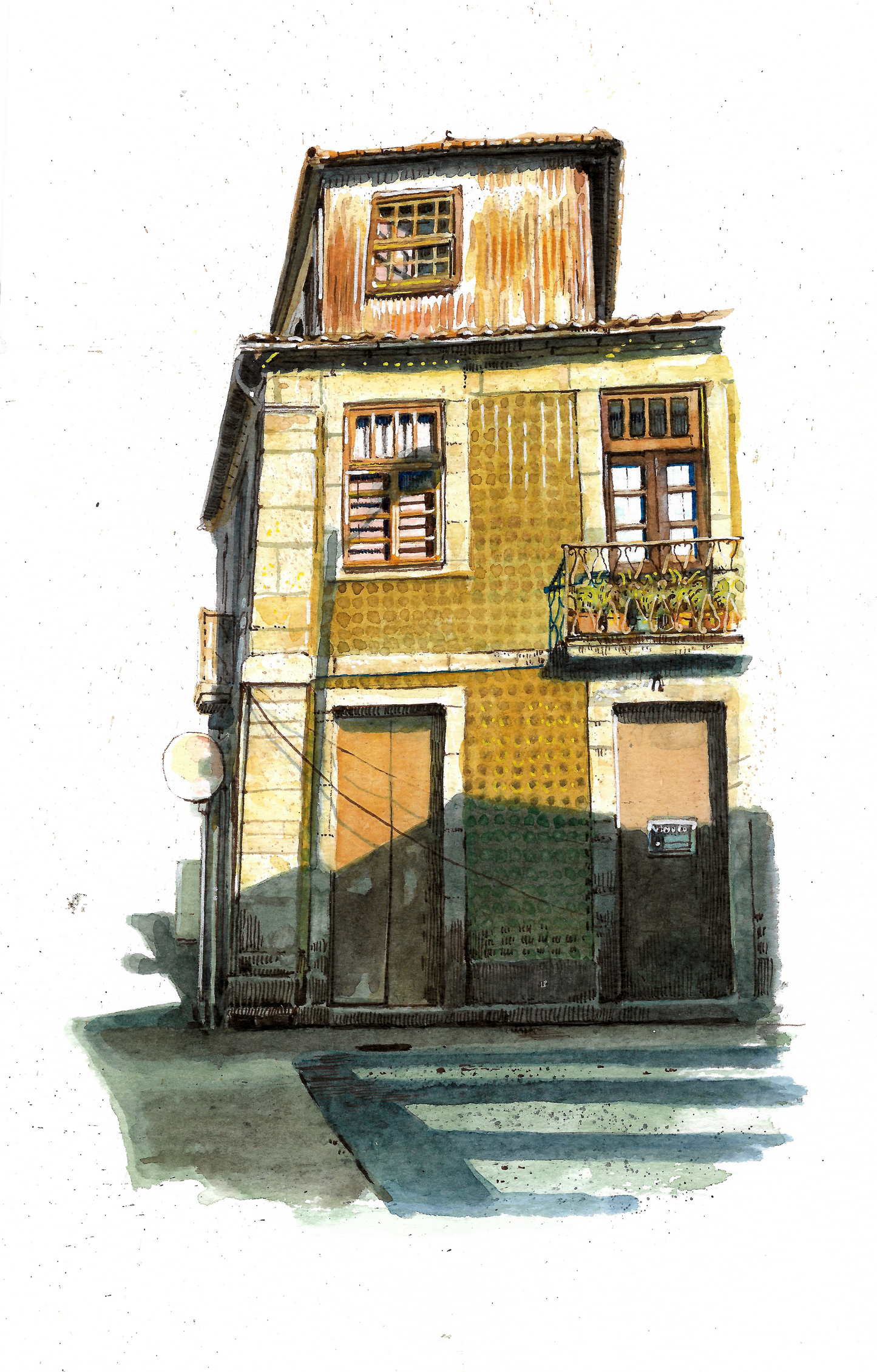 Portuguese House - Original Watercolor - Rua Direita, Penafiel