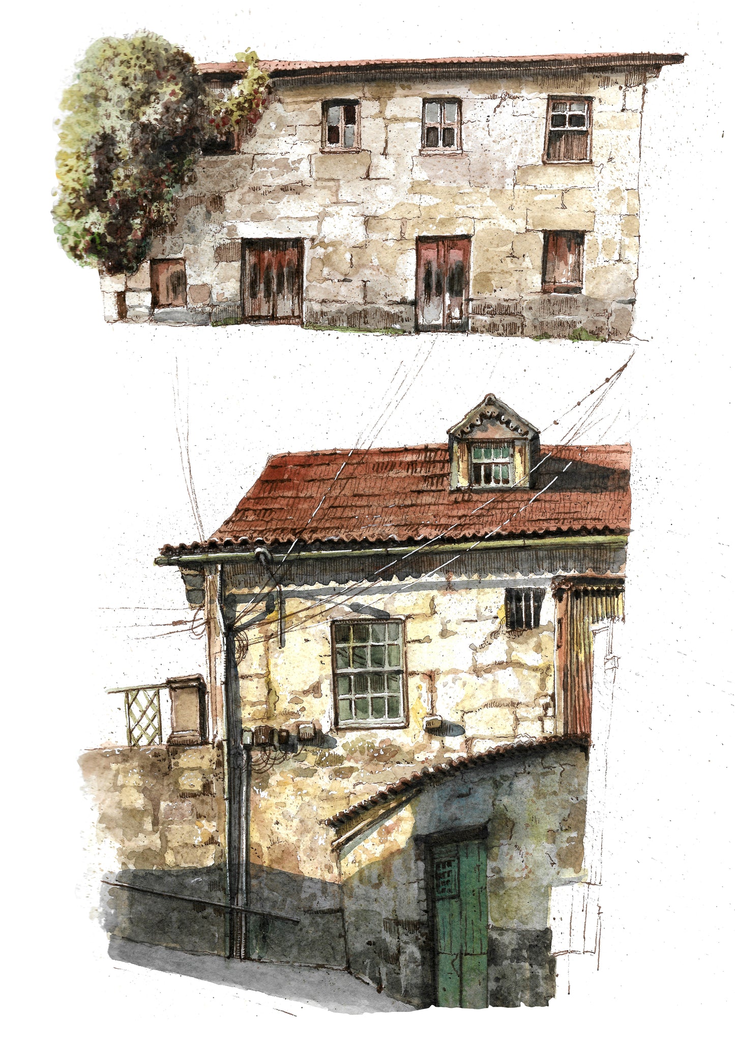Portuguese House - Original Watercolor - Penafiel e Paredes