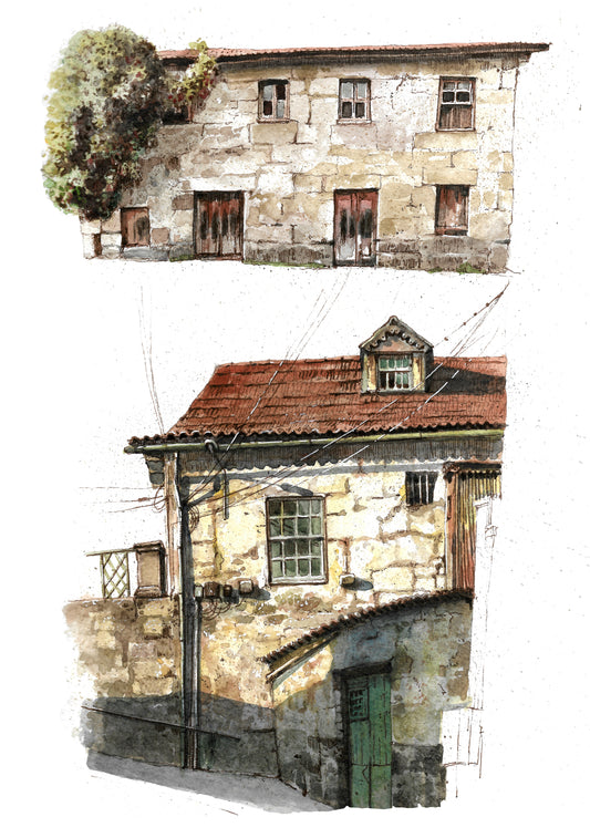 Portuguese House - Original Watercolor - Penafiel e Paredes