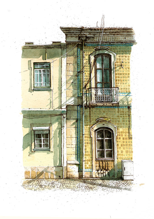 Portuguese House - Original Watercolor - Faro