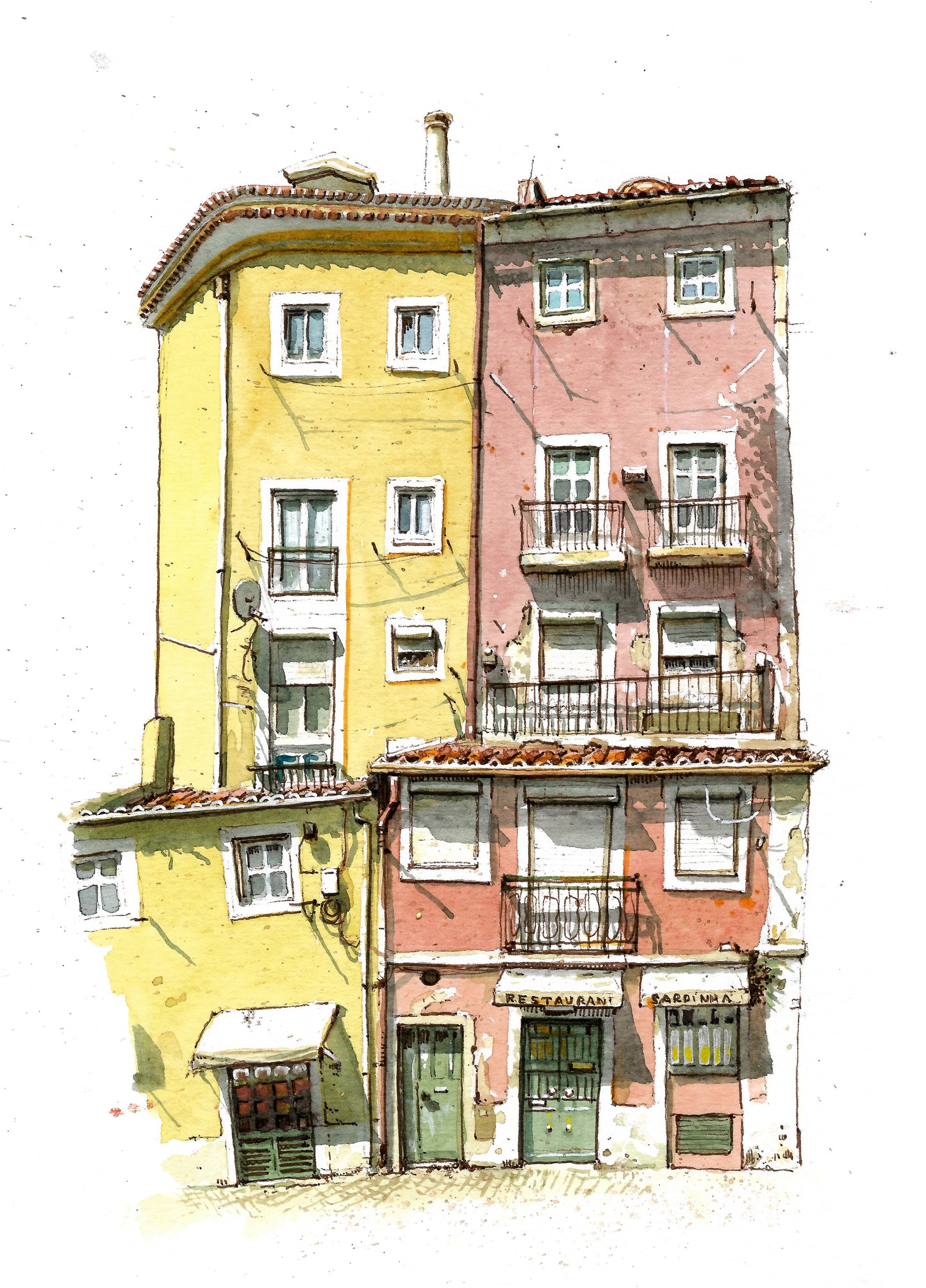 Portuguese House - Original Watercolor - Lisboa