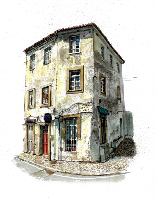 Portuguese House - Original Watercolor - Castelo Branco